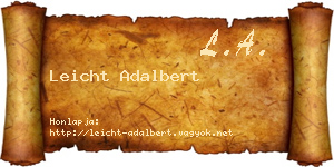 Leicht Adalbert névjegykártya